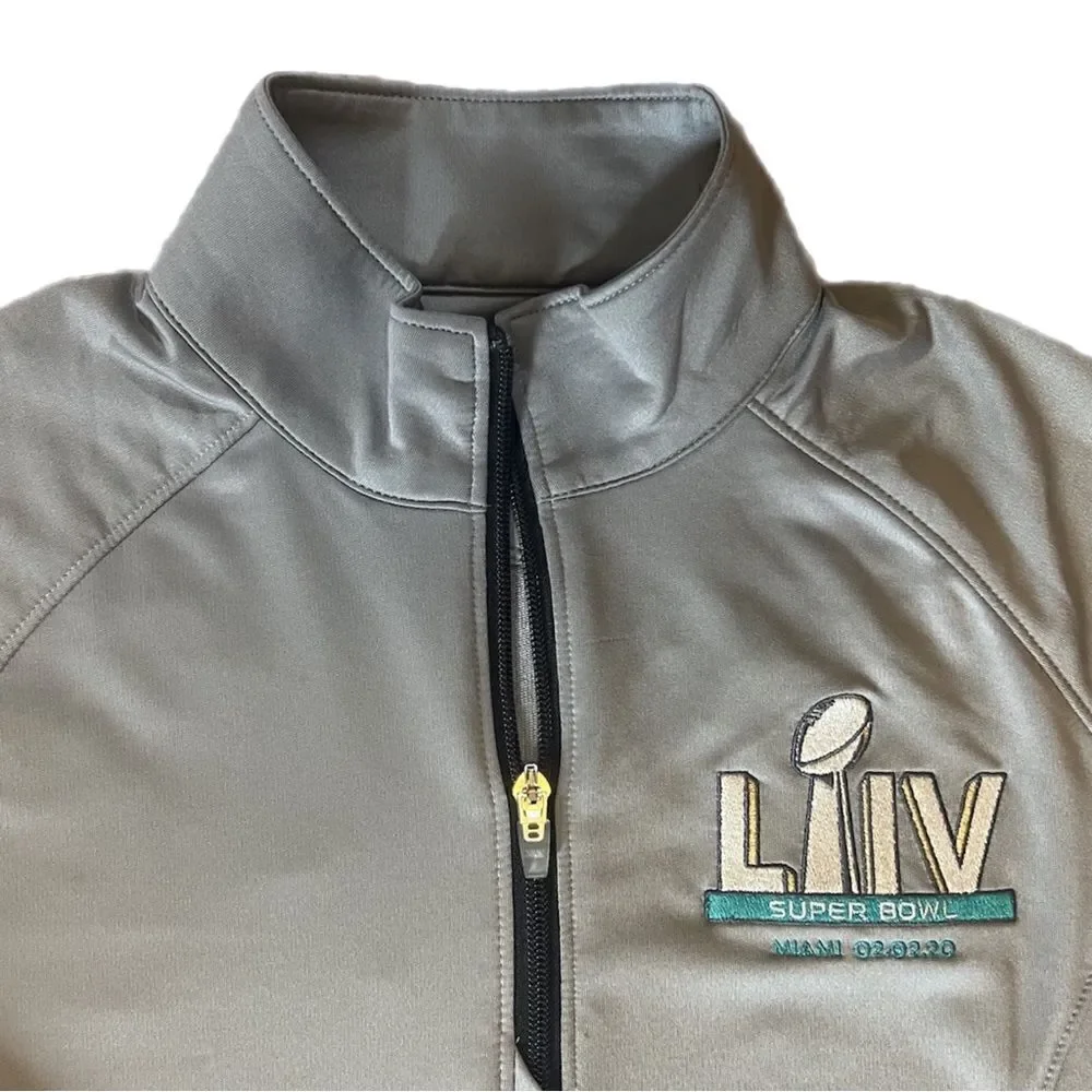 Super Bowl 2020 Grey 1/4 Zip Pullover Shirt. Cutter and Buck DryTec. Sz M. EUC!!